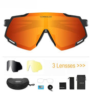 Polarized 5 Lens Cycling Glasses Road Bike Cycling Eyewear Bikewest.com 3 lens set orange 